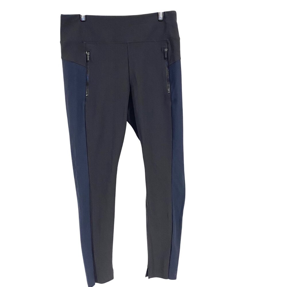 Athleta Stellar Two Tone Tight‎ Black and Navy Blue Size M